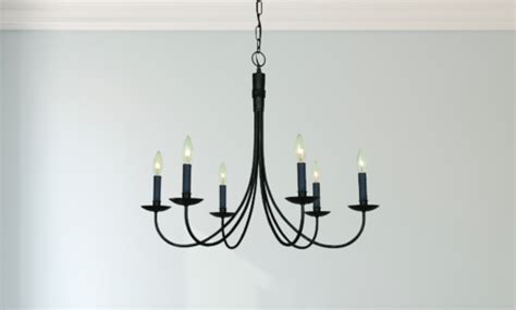 Modern Farmhouse Wrought Iron 6 Light Black Chandelier - James+James ...