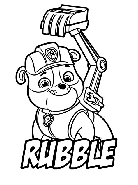 Rubble Paw Patrol Images Coloring Page - Free Printable Coloring Pages