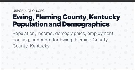 Ewing, Fleming County, Kentucky Population | Income, Demographics, Employment, Housing