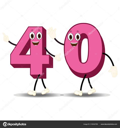 Number Thirty Forty Cartoon Vector Image Stock Vector Image by ©Appuseries #318342766