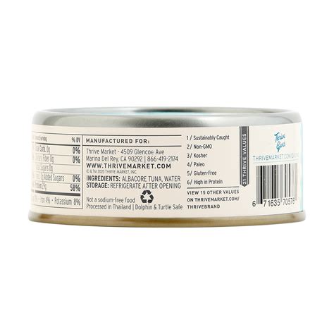 Canned Albacore Tuna, No Salt Added | Thrive Market