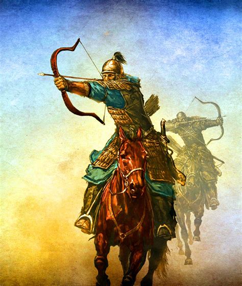 Mongol horse archers charging into battle High Fantasy, Medieval ...