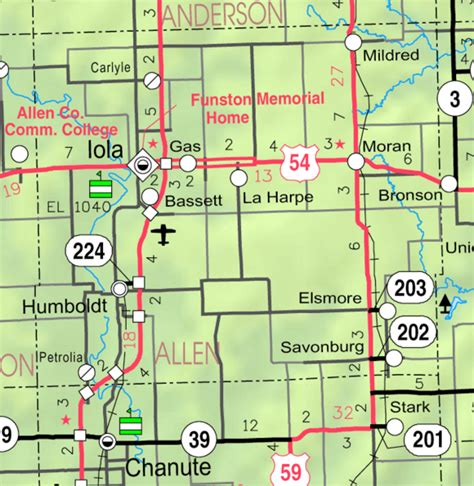 Image: Map of Allen Co, Ks, USA