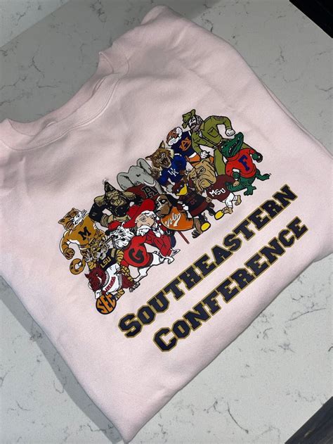 SEC Mascots Sweatshirt College Football Team Sweatshirt Sec - Etsy