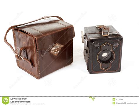 Very Old Vintage Camera on White Background Stock Image - Image of ...