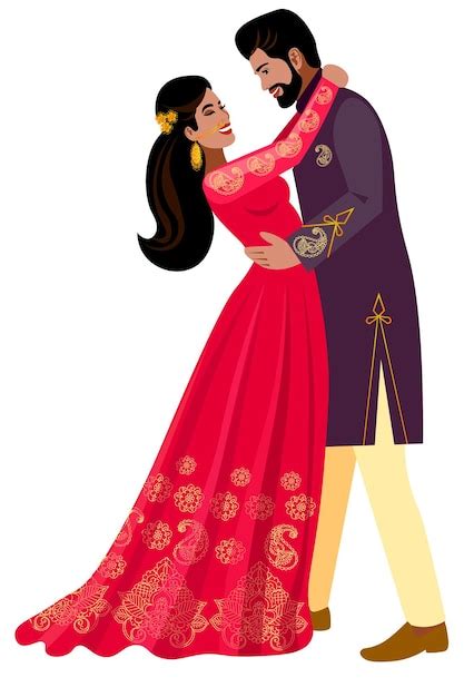 Premium Vector | Beautiful indian couple wedding