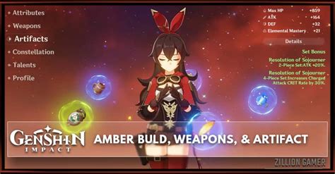 Amber Build, Weapons, & Artifacts | Genshin Impact - zilliongamer