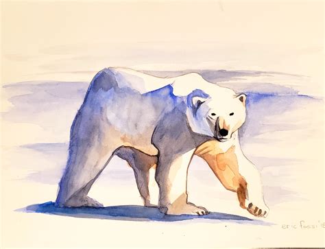 Polar bear I painted while selling art at a holiday market. I usually ...