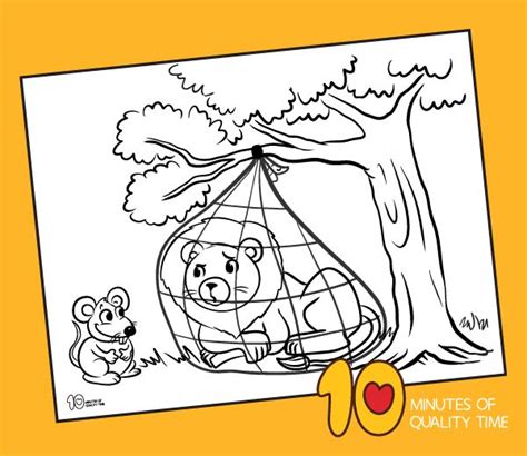 The Lion and the Mouse Coloring Page – 10 Minutes of Quality Time | Lion and the mouse, Bee ...