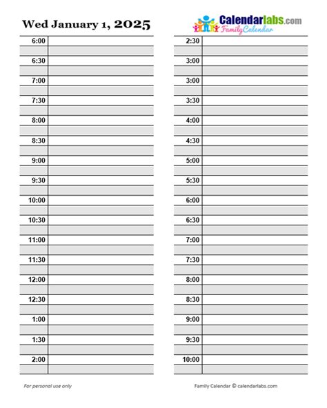 2025 Daily Planner Template - Free Printable Templates