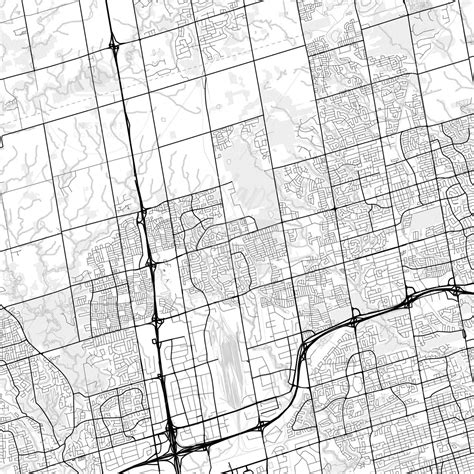 Nice bright vector map of Vaughan, Ontario, Canada with fine structures ...