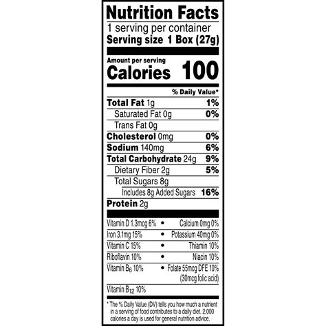 Fruit Loops Cereal Nutrition Label | Besto Blog