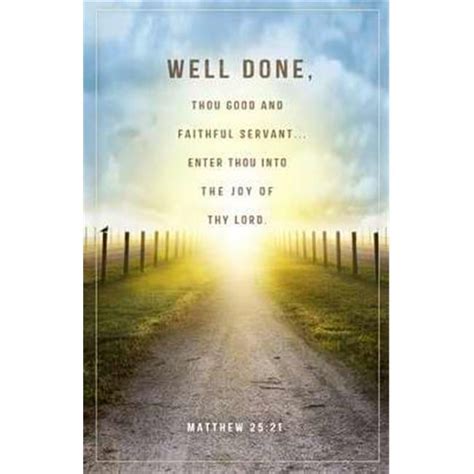 Bulletin-Well Done Thou Good And Faithful Servant-Path (Matthew 25:21 KJV) (Pack Of 100) (Not ...