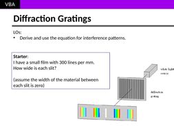 AS Physics Diffraction Gratings, Formula Derivation and Practical | Teaching Resources