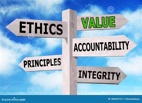Moral Values Concept. Wooden Signpost with Directions Against Blue Sky Stock Image - Image of ...