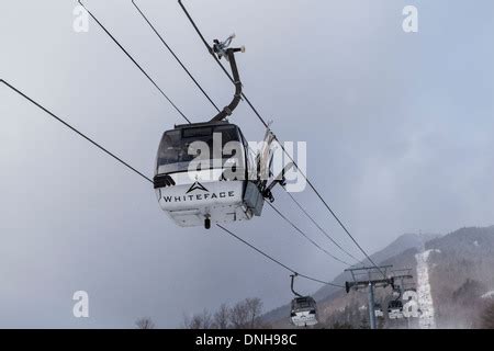 Whiteface mountain telecabin gondola Stock Photo - Alamy