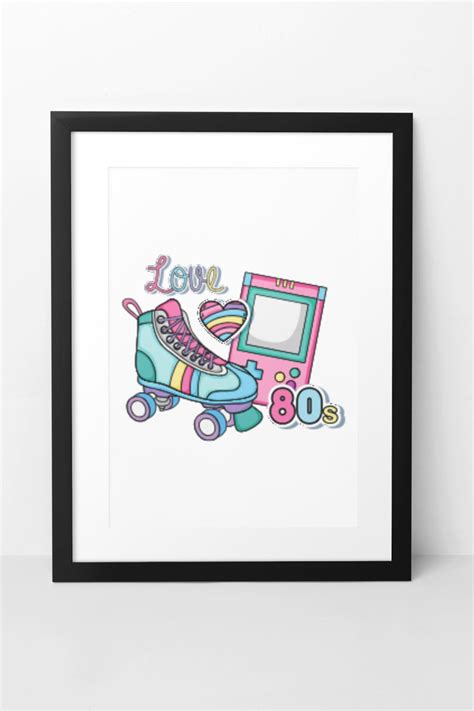 80s Clipart, Neon 80s Clipart Bundle, Roller Skates Clipart, 1980 ...