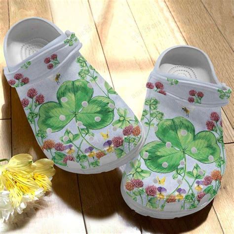 Saint Patrick White Sole Lucky Symbols Crocs Classic Clogs Shoes - 365crocs