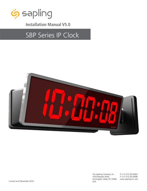 (PDF) Installation Manual V5 - Sapling Clocks · Installation Manual V5 ...