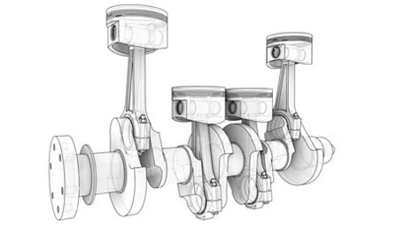 Animation of crankshaft and four pistons... | Stock Video | Pond5