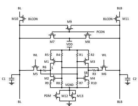 6T-SRAM with pre-charge circuit. | Download Scientific Diagram