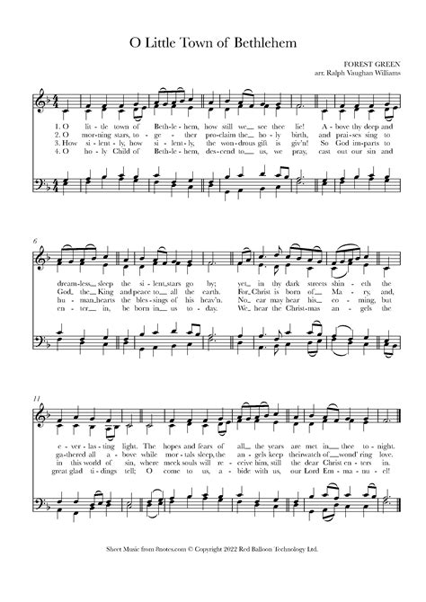 O Little Town of Bethlehem (Forest Green Version) Sheet music for Choir ...