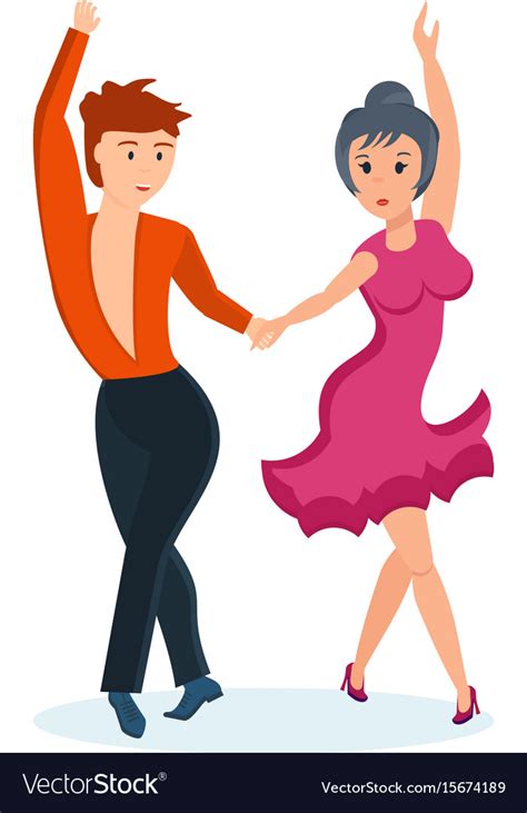 Passionate dance cha-cha in interesting setting Vector Image