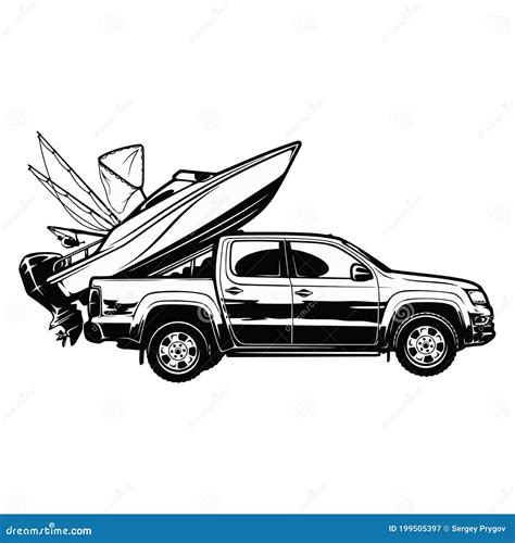 Go Fishing - Boat and Suv Car - Template for Fishing Design Stock ...