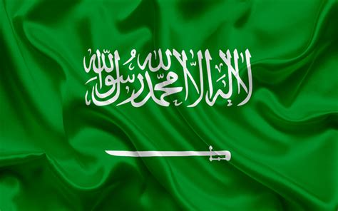 Download wallpapers Saudi Arabia flag, green silk flag, national ...