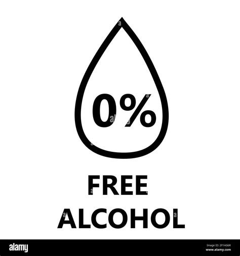 alcohol free icon on white background. alcohol free sign. Skin and body care cosmetic product ...