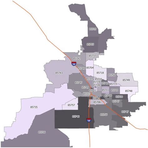 Tucson Zip Code Map - GIS Geography