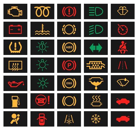 Premium Vector | Car dashboard symbols icons vector drawing