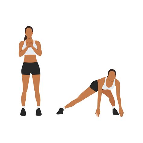 Side Lunges Girl Exercise Guidance Lateral Vector Image, 42% OFF