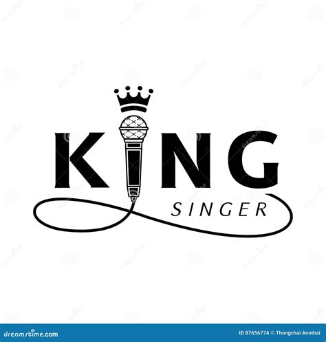 King Singer Logo with Microphone Stock Vector - Illustration of music ...