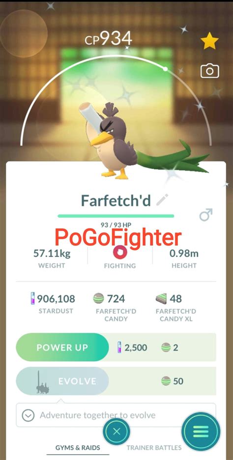 Pokémon GO Shiny Galarian Farfetch'd – Trade 20.000 stardust (Read Describe) - PoGoFighter