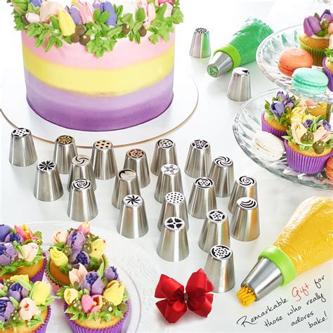 Russian Piping Tips - Cake Decorating Supplies - 39 Baking Supplies Set ...