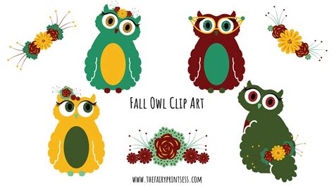 Owl Clip Art - A Bundle Of The Cutest Fall Owls With Added Extras!