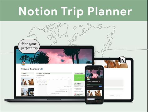 Travel Planner Template Notion Template Vacation Itinerary Travel ...