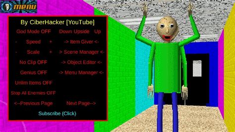 Baldi's basics mod menu download