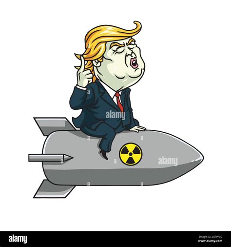 Donald Trump on Nuclear Missile. Cartoon Vector Illustration Stock Vector Image & Art - Alamy