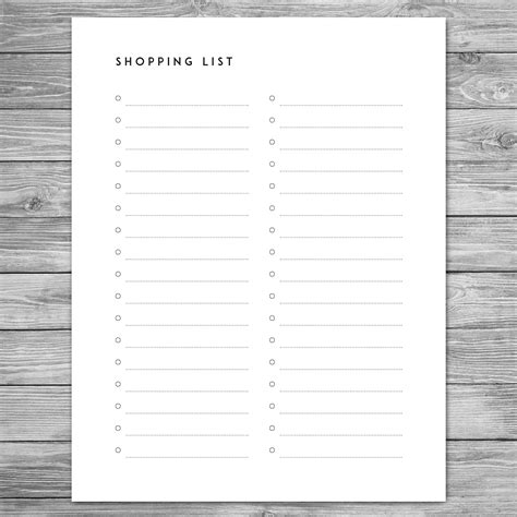 Shopping List Printable