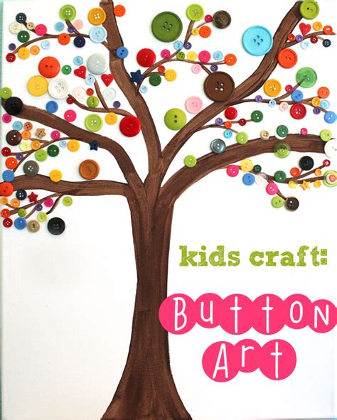 Button Art Kids Craft: How to Make a Button Art Tree