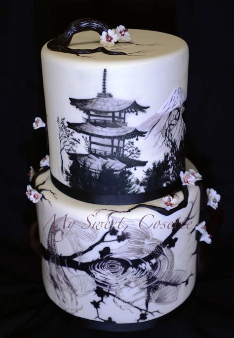 Japanese Theme Wedding Cake - CakeCentral.com