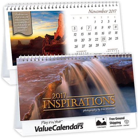 2017 Inspirations (Desk) Calendar | 6-1/4" x 4" Printed Tent Style ...