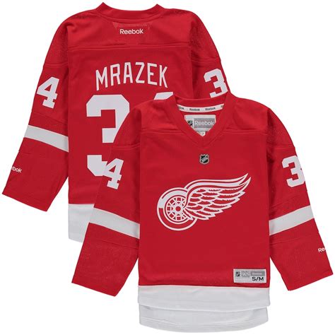 Reebok Petr Mrazek Detroit Red Wings Youth Red Replica NHL Player Jersey