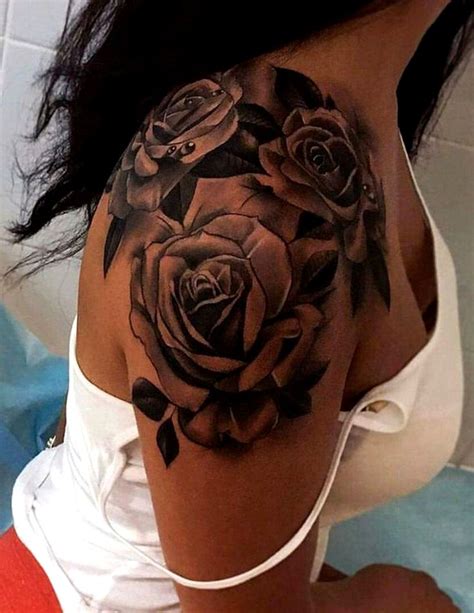 Black Rose Epaule Shoulder Tattoo Ideas Mybodiart Com Roses Tattoos For Women | Rose tattoos for ...