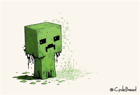 felt like drawing a cute creeper today : r/Minecraft