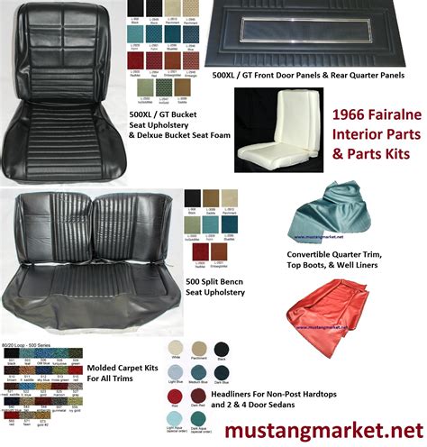 1966 66 Fairlane Interior Parts - Build Your Own Parts Kit