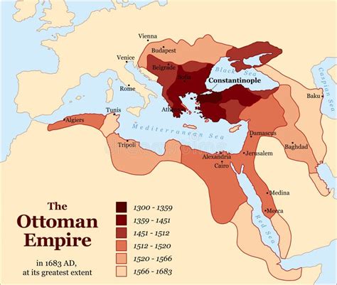 Historia De Las Adquisiciones Del Imperio Otomano De Turquía Ilustración del Vector ...