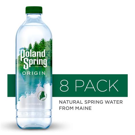 Poland Spring Origin, 100% Natural Spring Water, 900mL recycled plastic ...